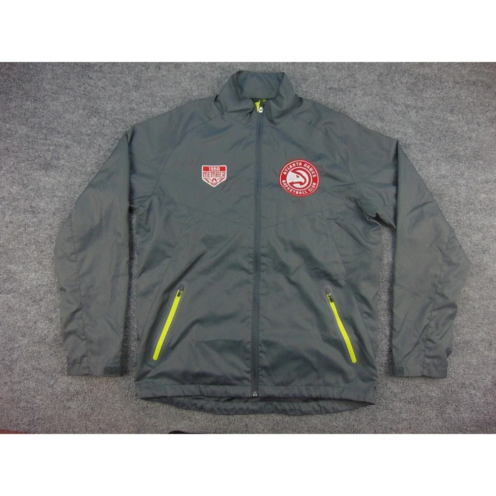 Atlanta Hawks Jacket Mens Small Levelwear‎ Gray Solid NBA Basketball Fan Gear
